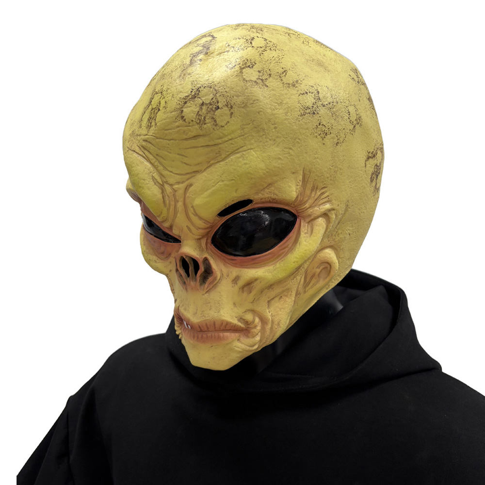 Latex Alien Mask Realistic - Realistische UFO-Alien-Schädelmaske Cosplay Großäugige Alien-Latexmasken Halloween