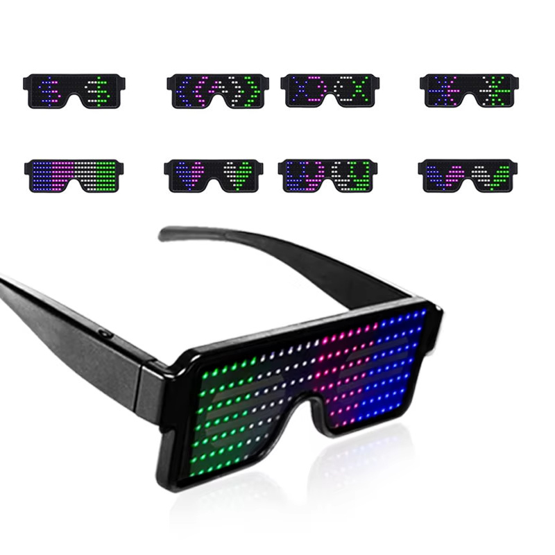 Glow In The Dark Party Glasses - LED-Brille leuchten dynamische Partybevorzugungsbrille Festival Weihnachten