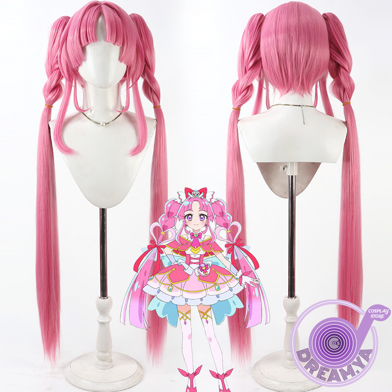 Anime Cosplay Wig Heat Resistant - Kobayashi Mikuru Cosplay-Perücke, rosa, langes Kunsthaar,