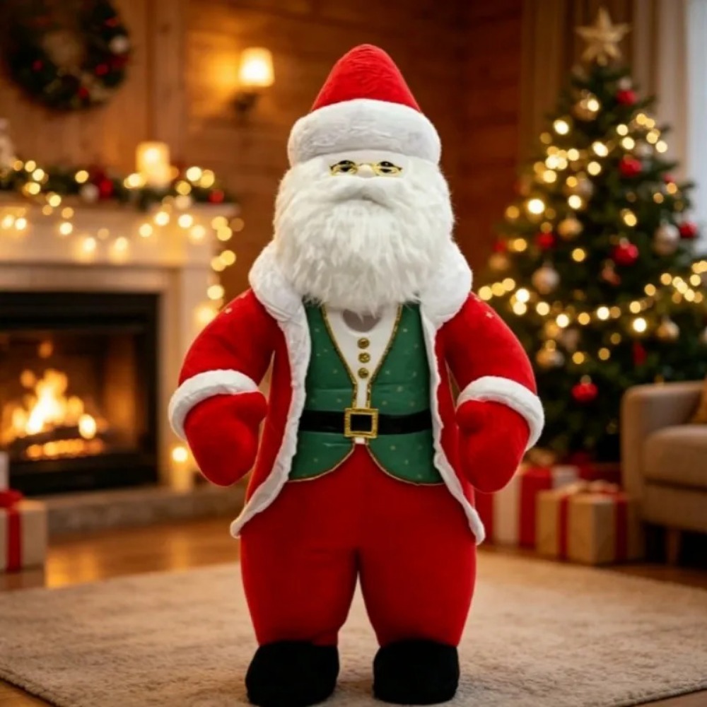 Costumes - Aufblasbares Weihnachtsmann-Maskottchen-Kostüm in Erwachsenengröße, Laufpuppe für